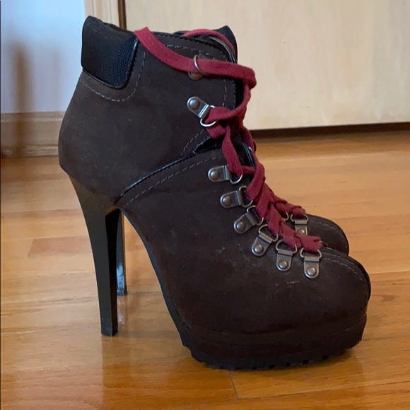 Women’s High-heel Lace-up Booties; S: 6 1/2 - Picture 4 of 8